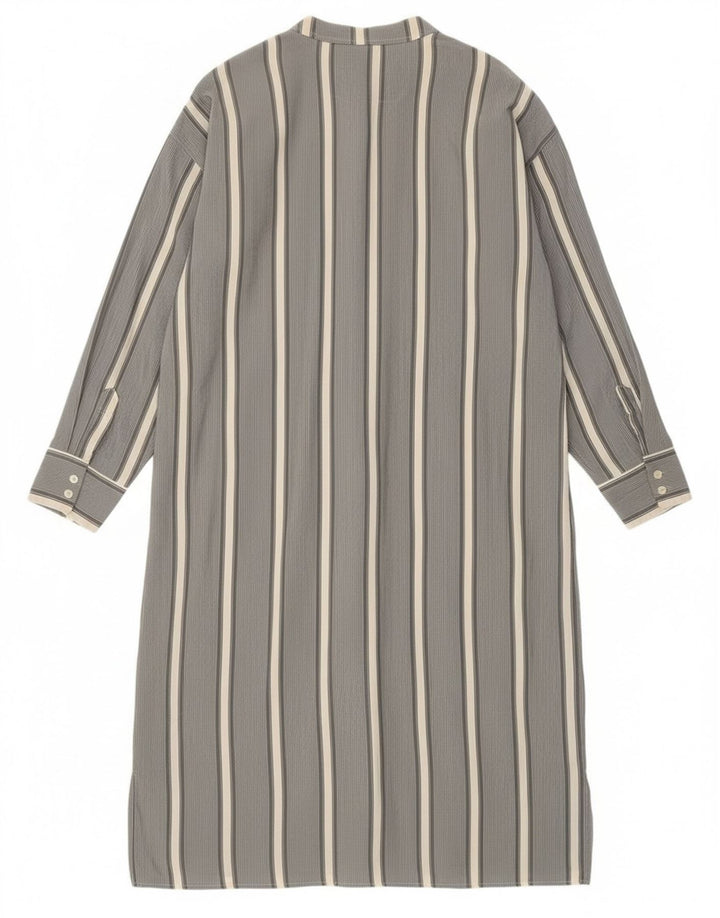 Valentino Dame Langærmet Pullover Skjortekjole IT 52 2XL Gråstribet
