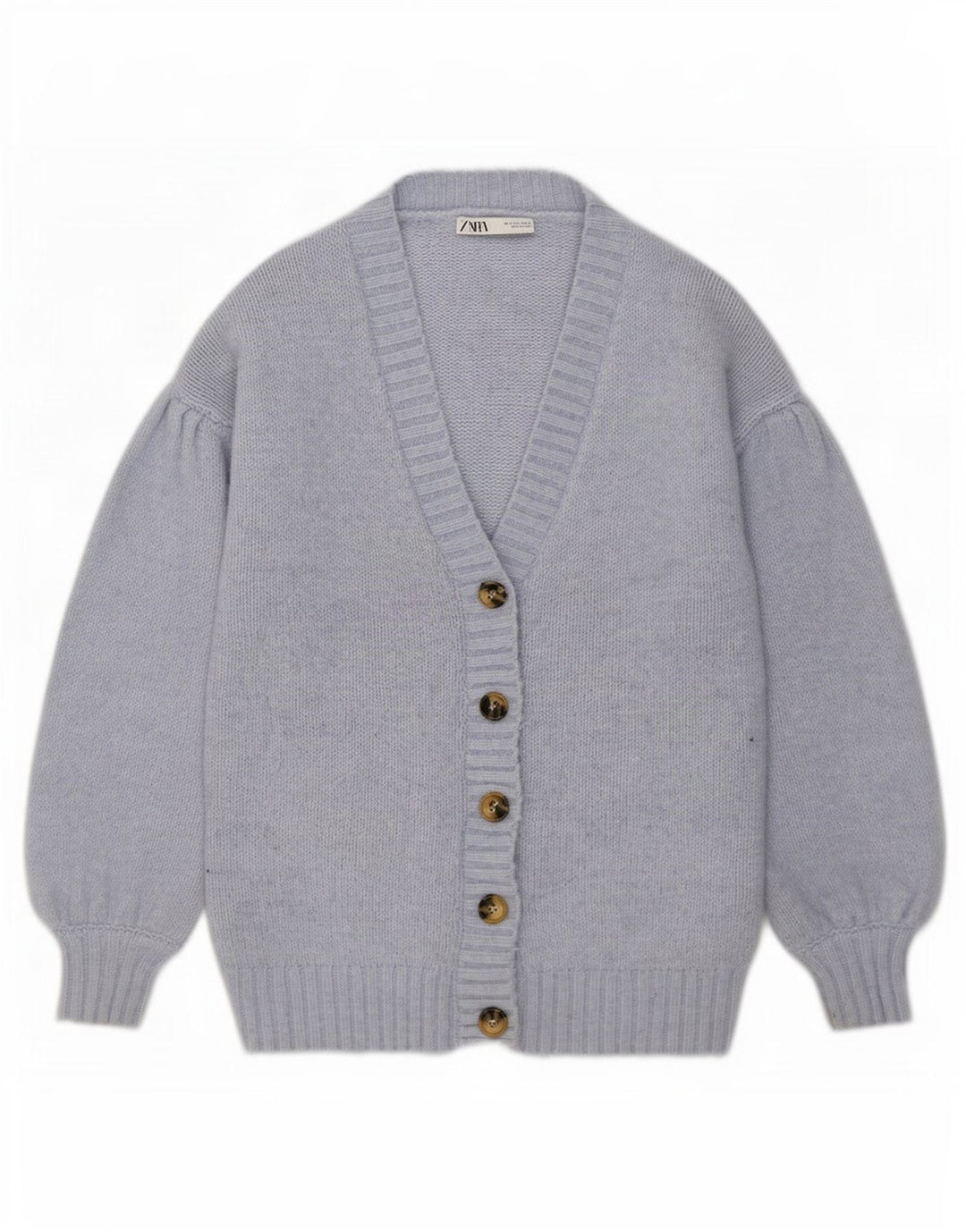 Zara oversized cardigantrøje til kvinder UK 10 Lille blå polyester