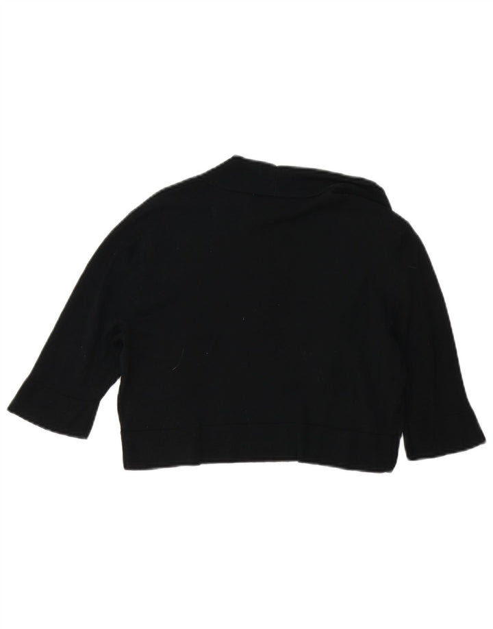 Mossimo Dame Kortærmet Åben Bolero Jumper UK 12 Medium Sort Bomuld