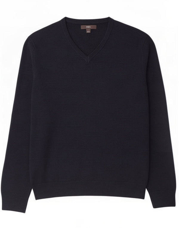 Marks & Spencer Herre V-hals sweater Large Navy Blue