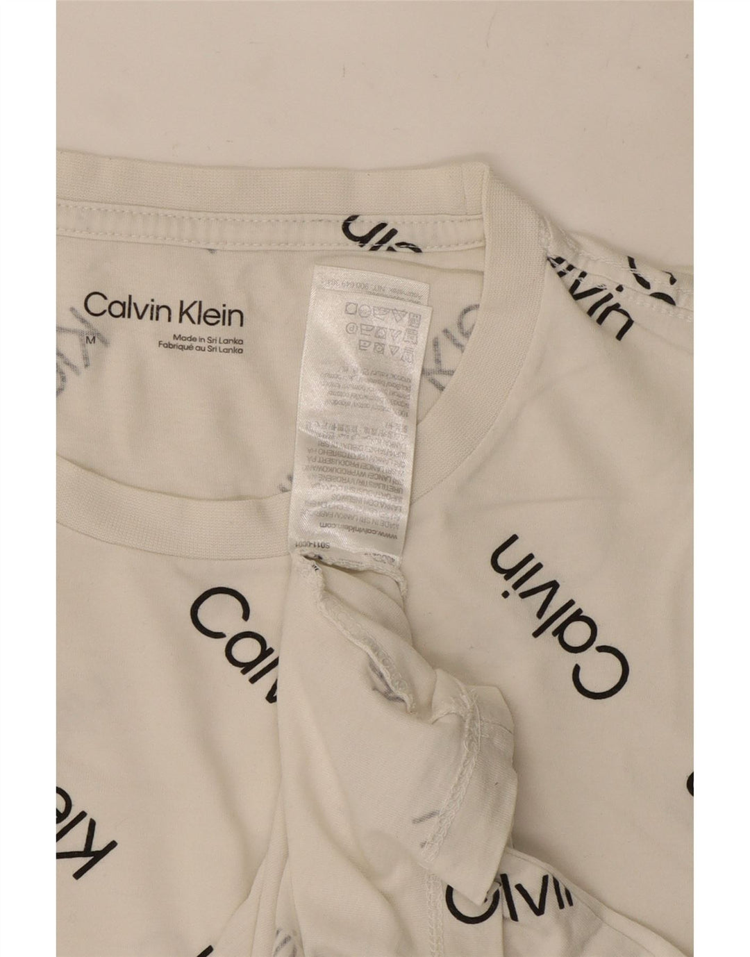 Calvin Klein Herre grafisk T-shirt Top Medium Hvid Bomuld