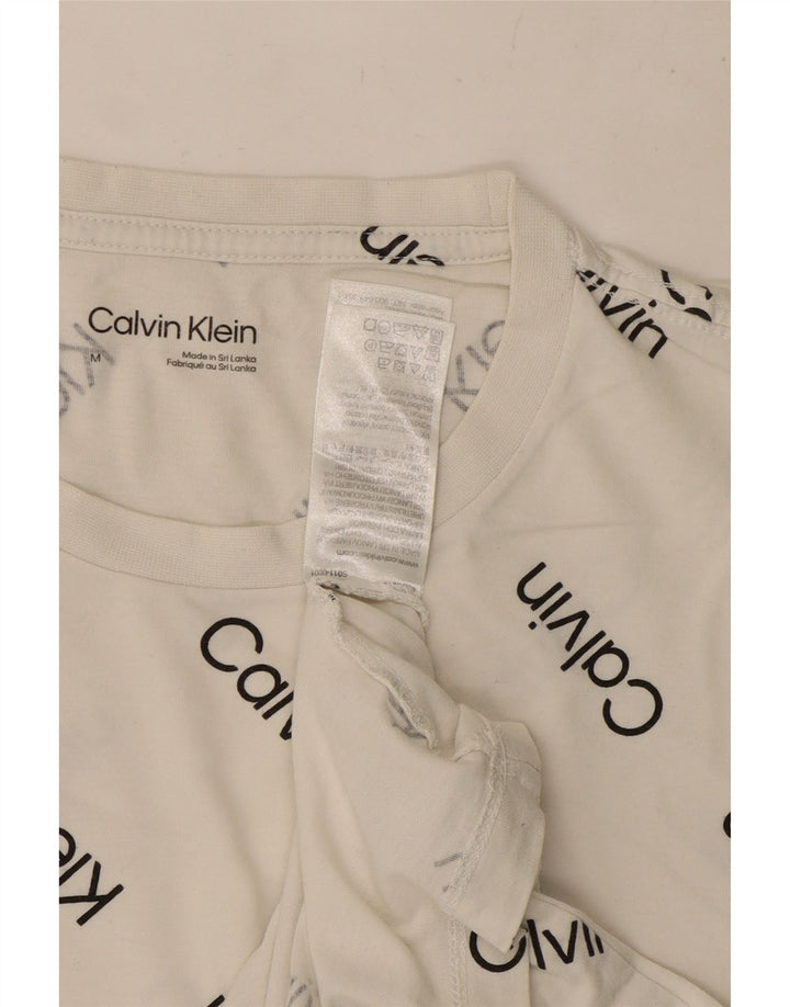 Calvin Klein Herre grafisk T-shirt Top Medium Hvid Bomuld