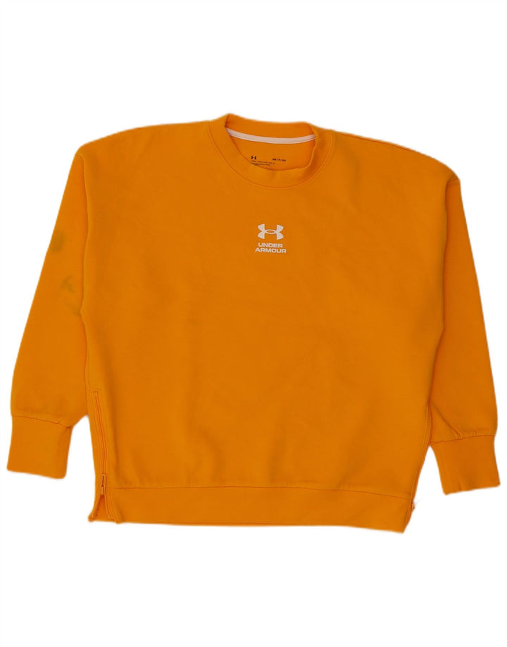 Under Armour Dame Oversized Sweatshirt Jumper UK 10 Small Orange