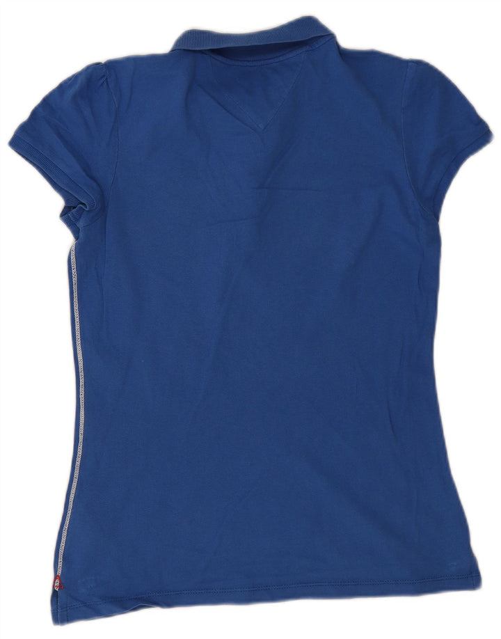 Tommy Hilfiger Dame Polo Shirt UK 12 Medium Blue Bomuld