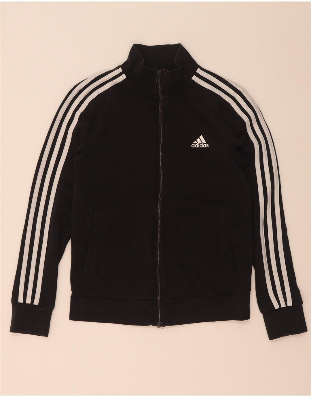 Adidas træningsdragt topjakke til kvinder UK 8/10 Lille sort bomuld