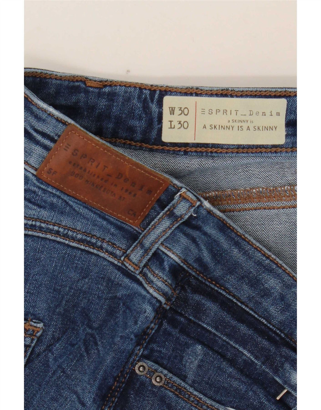 Esprit Dame Skinny Jeans W30 L30 Blå Bomuld