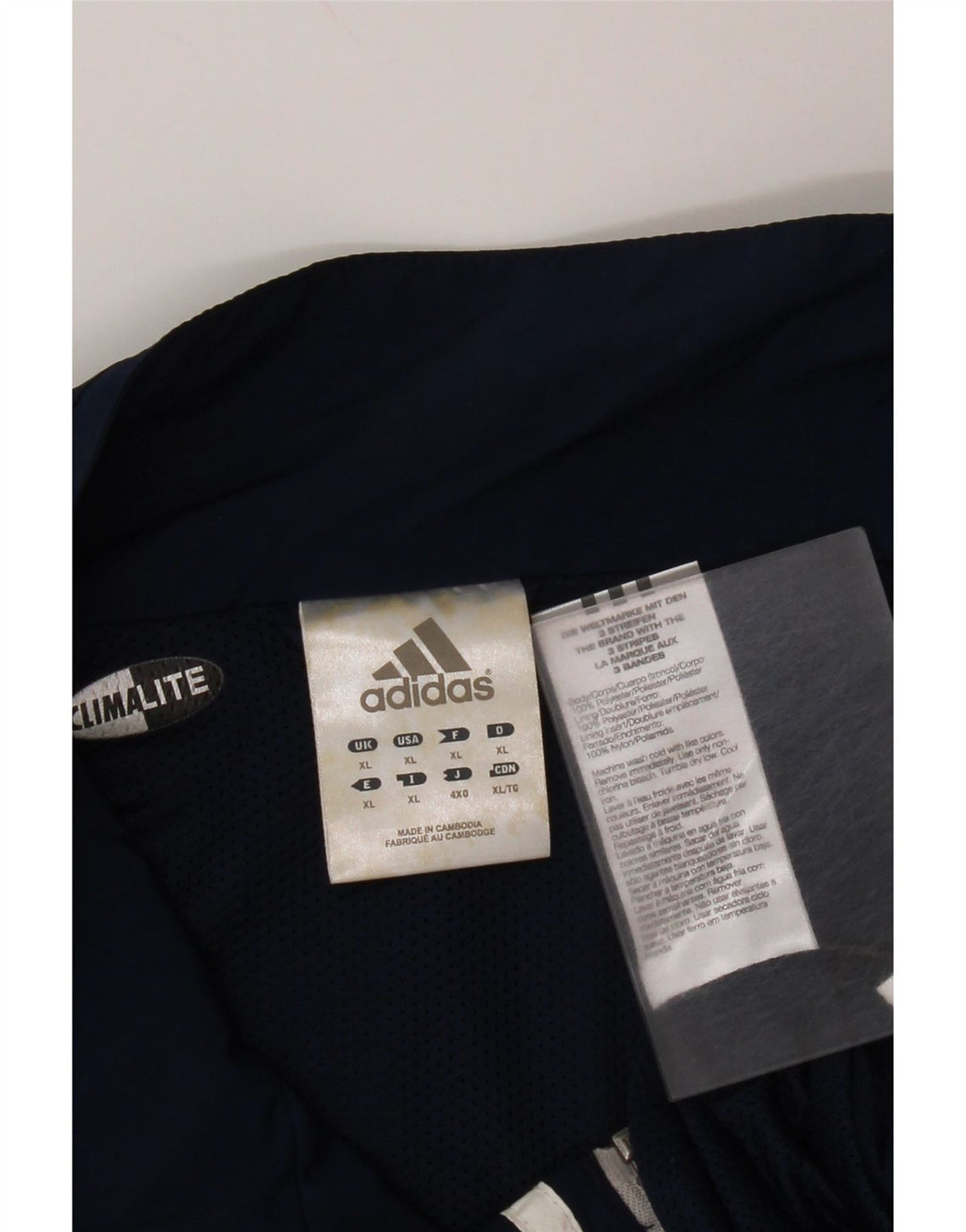 Adidas Herre Climalite Regnjakke UK 42 XL Navy Blue Polyester