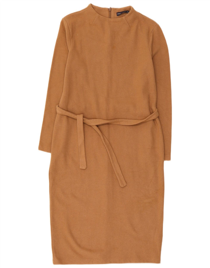Marks & Spencer Dame Jumper Dress UK 12 Medium Brun Bomuld