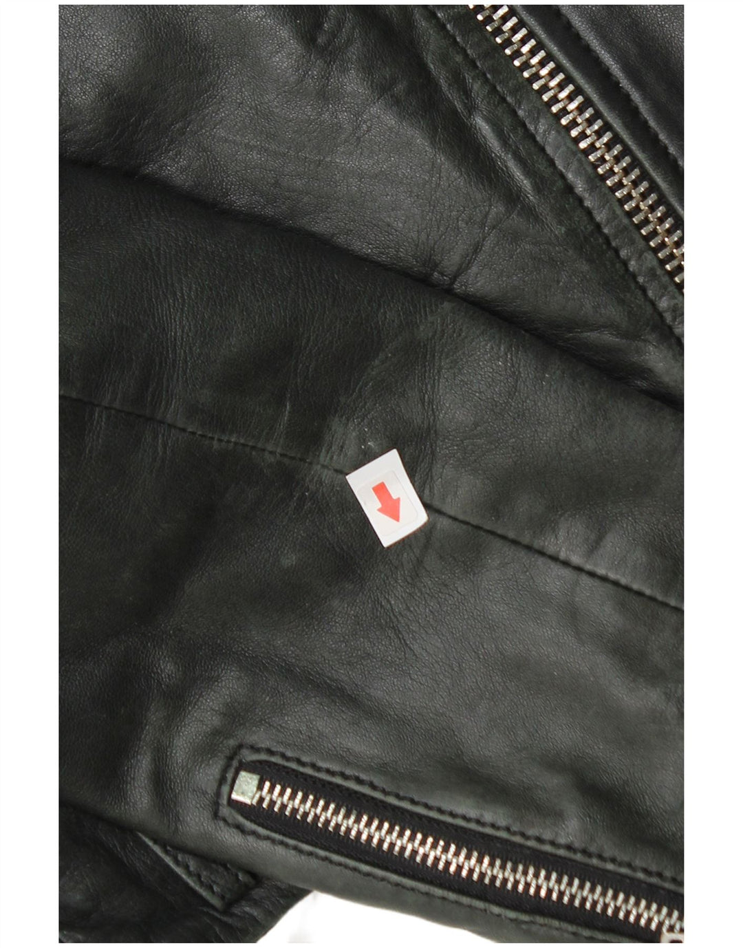 Zara Womens Crop Læder Biker Jacket UK 12 Medium Black