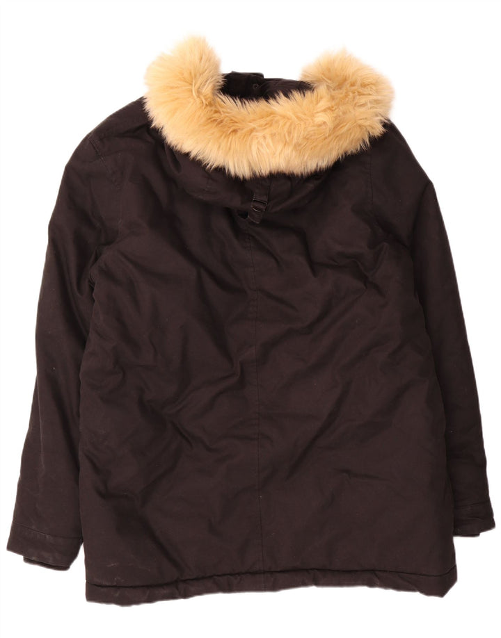 Lyle & Scott Herre Hooded Parka Jacket UK 40 Large Black Bomuld