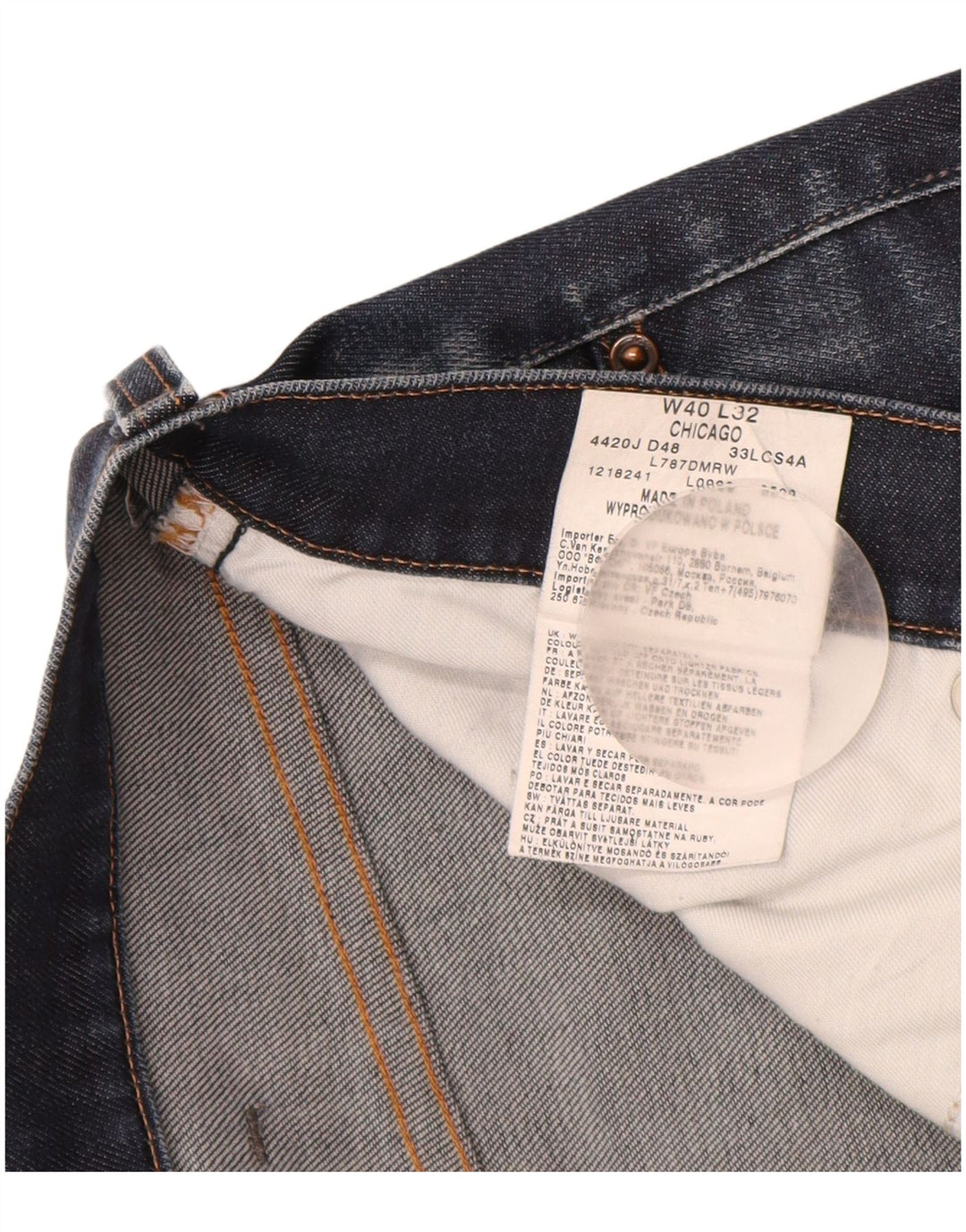 LEE Dame Chicago Slim Jeans W40 L28 Marineblå Bomuld