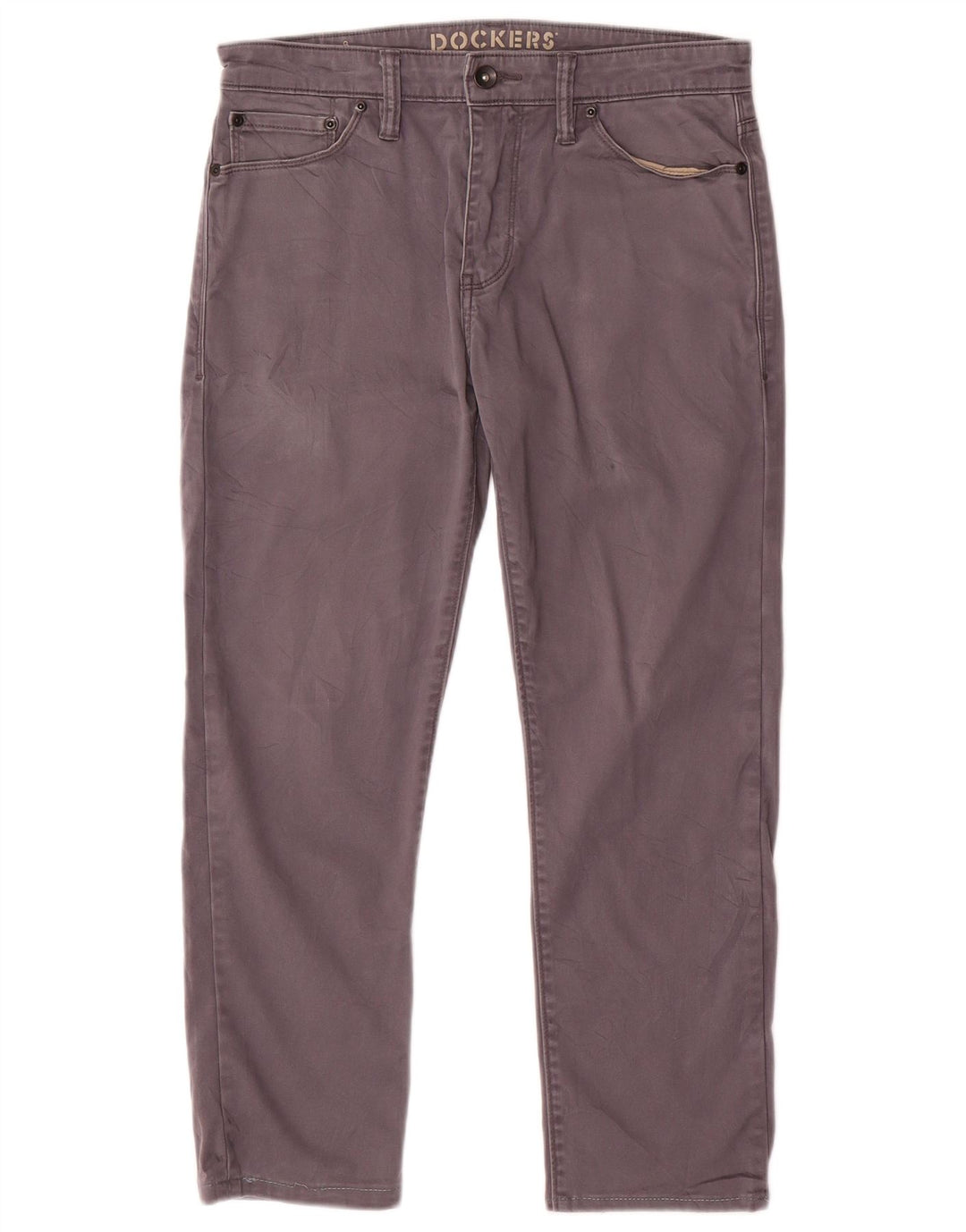 DOCKERS Straight cropped herrebukser W30 L24 Grå bomuld