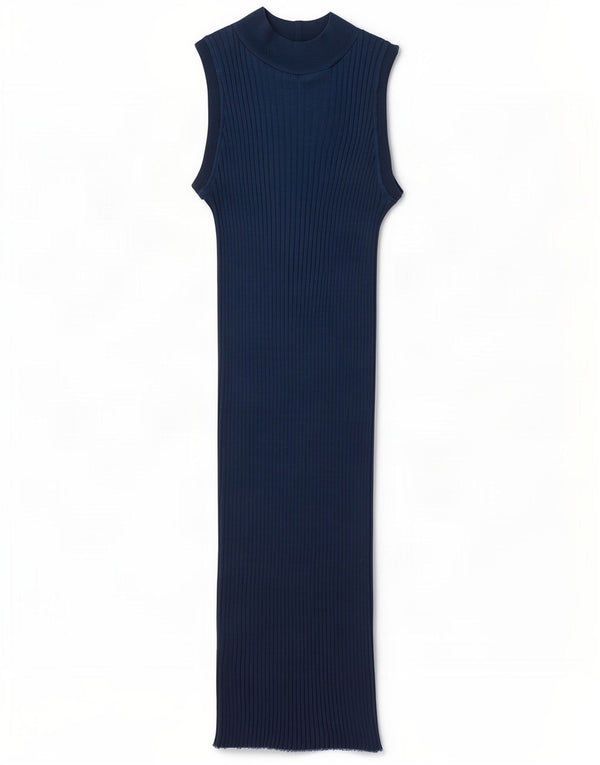 Zara Dame ærmeløs Maxi Bodycon Kjole UK 14 Large Blue Viscose