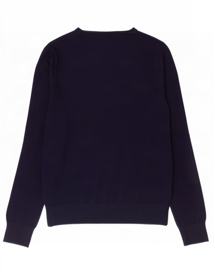 Zara Herre V-hals sweater Stor marineblå viskose