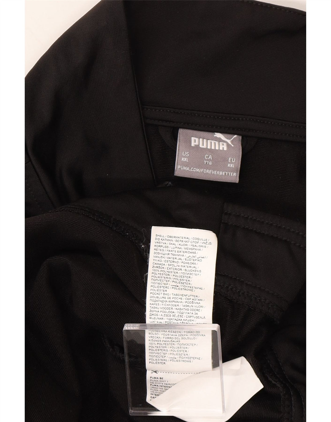 PUMA Mens Tracksuit Top Jacket 2XL Black Colourblock Polyester Vintage Puma and Second-Hand Puma from Messina Hembry 