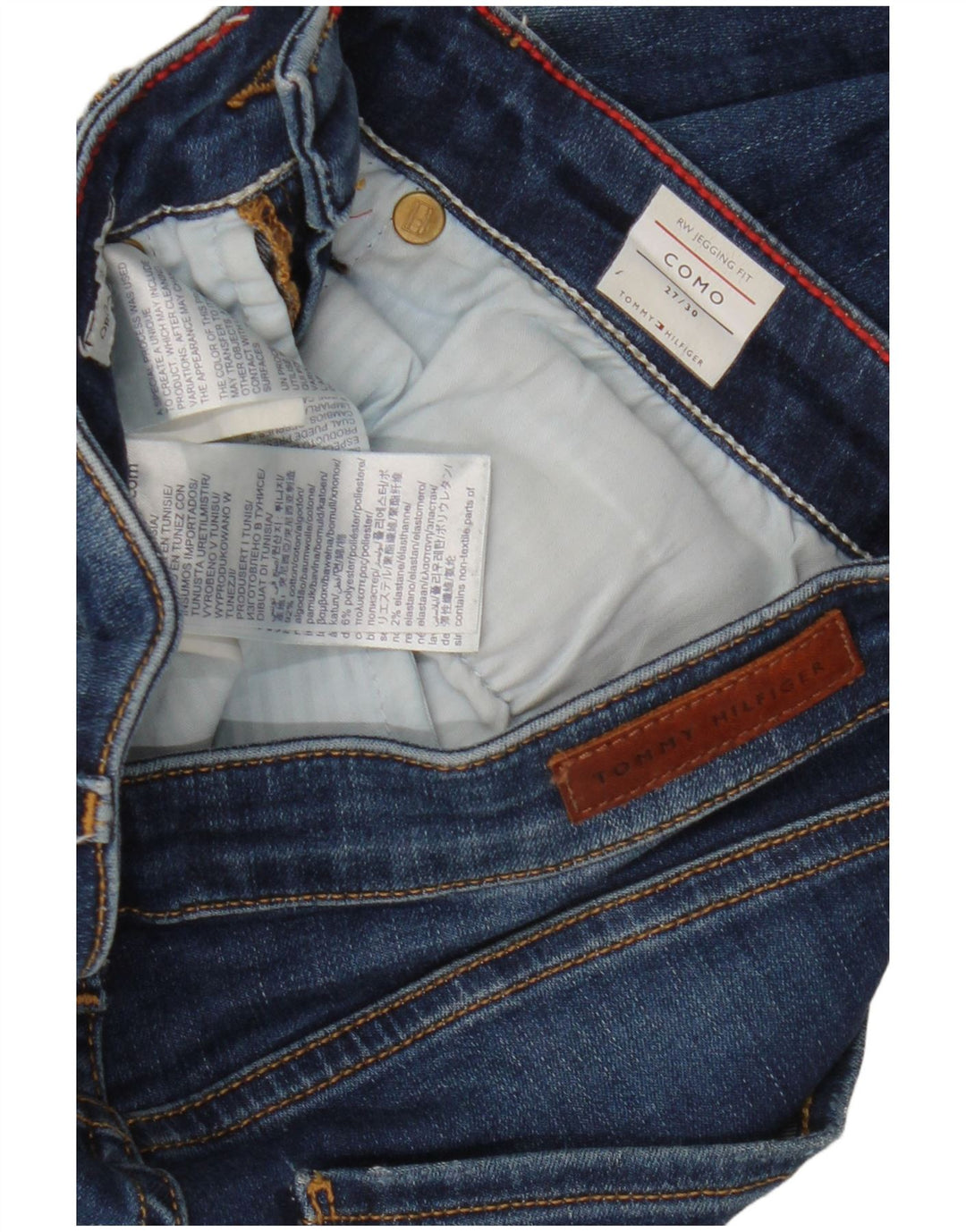 TOMMY HILFIGER Dame Como Jegging Skinny Jeans W27 L30 Blå Bomuld