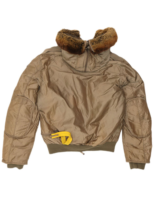 Parajumpers Herre Hætte Slim Fit Polstret Jakke UK 38 Medium Khaki Polyamid