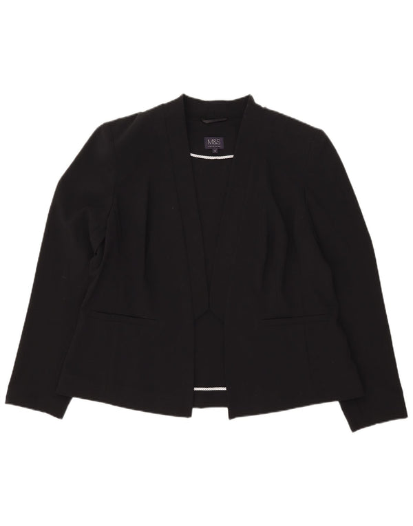 Marks & Spencer Womens Open Blazer Jacket UK 18 XL Sort Polyester