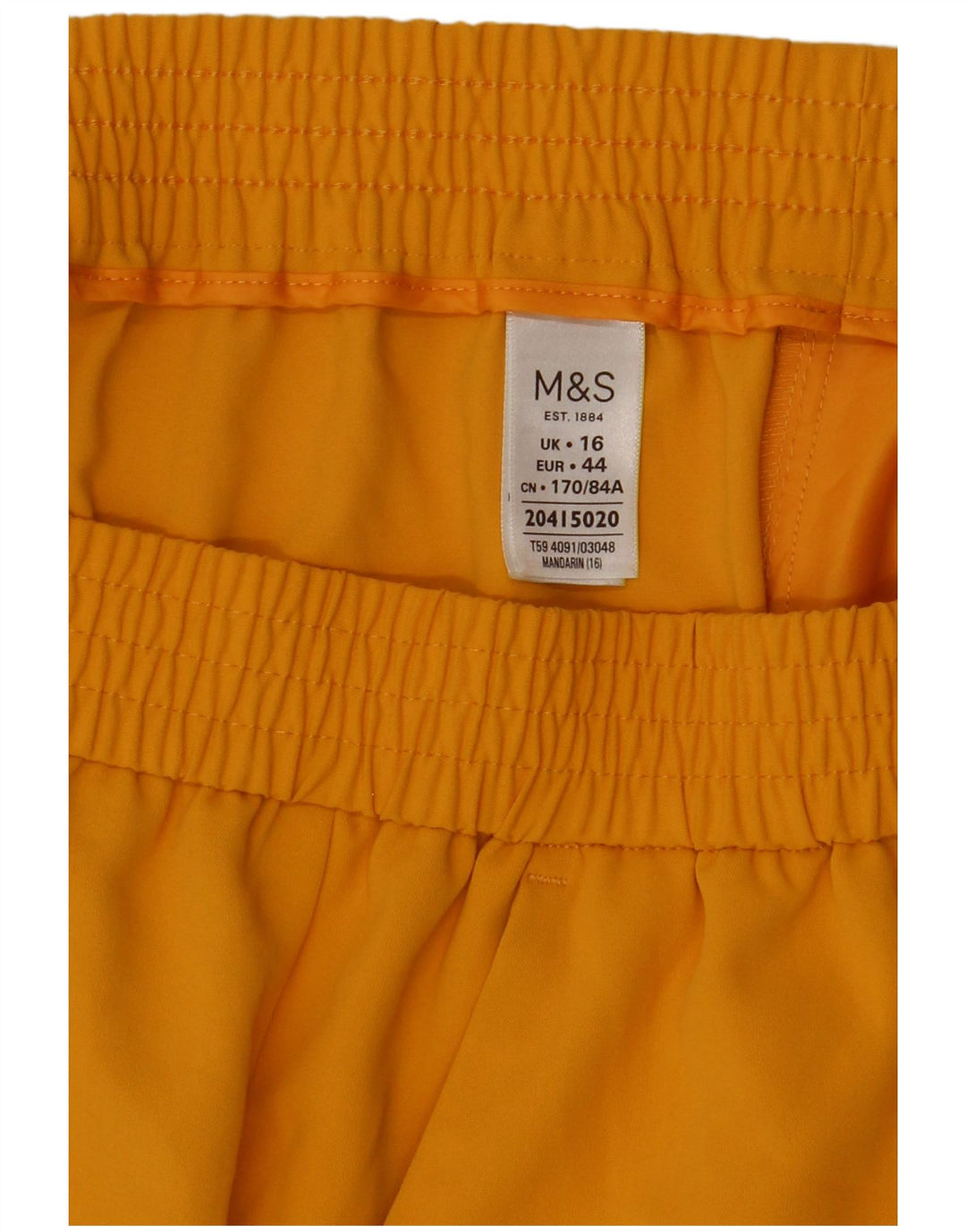 Marks & Spencer lige nederdel til kvinder UK 16 Large W34 Yellow Polyester