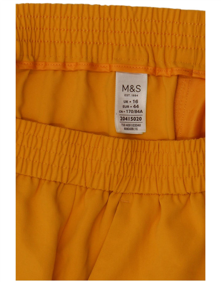 Marks & Spencer lige nederdel til kvinder UK 16 Large W34 Yellow Polyester