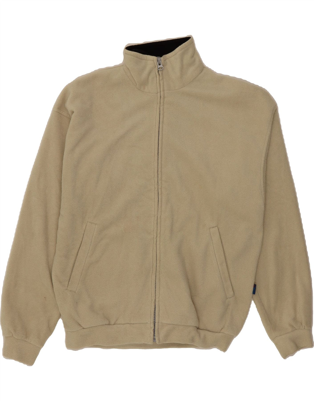 VINTAGE Mens Fleece Jacket UK 40 Large Beige Polyester Vintage Vintage and Second-Hand Vintage from Messina Hembry 