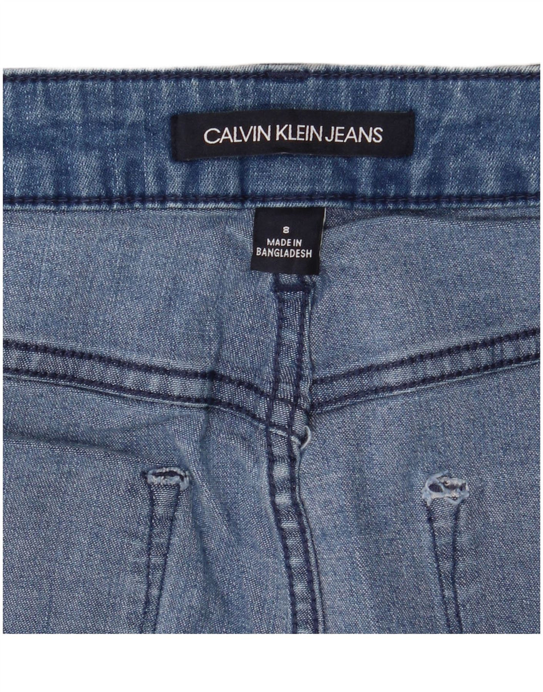 Calvin Klein Dame Denim Nederdel US 8 Medium W28 Blå