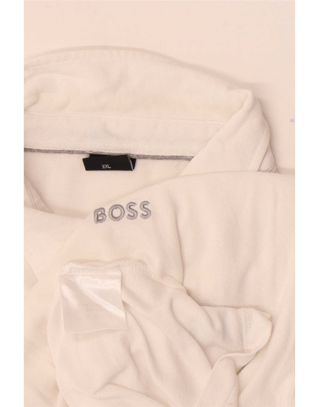 Hugo Boss herre poloshirt 2XL hvid bomuld
