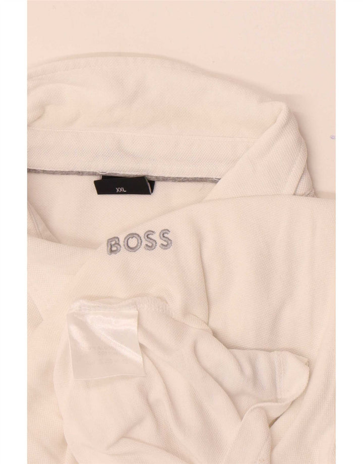 Hugo Boss herre poloshirt 2XL hvid bomuld