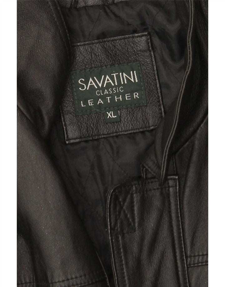 Savatini Herre Læderjakke UK 42 XL Sort