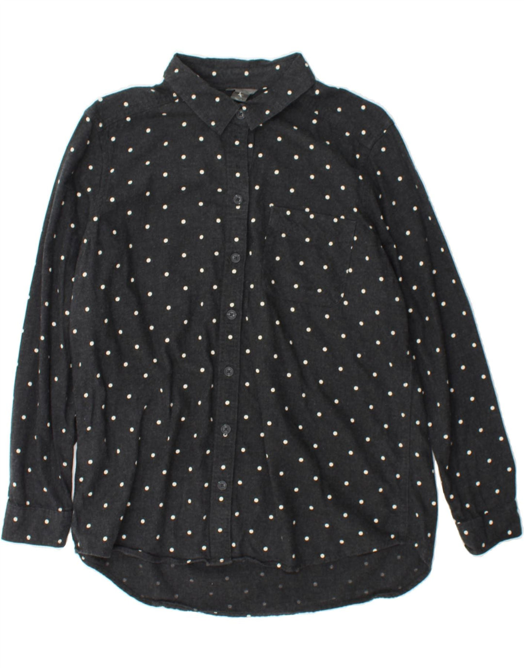 EDDIE BAUER Womens Shirt UK 16 Large Grey Polka Dot Cotton Vintage Eddie Bauer and Second-Hand Eddie Bauer from Messina Hembry 