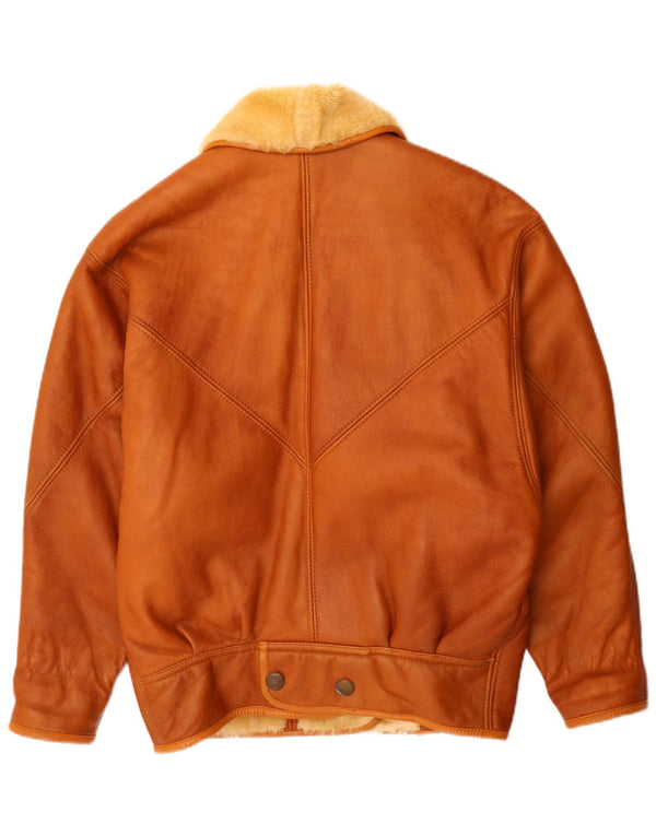 Vintage Dame Oversized Shearling Jacket UK 16 Large Brown