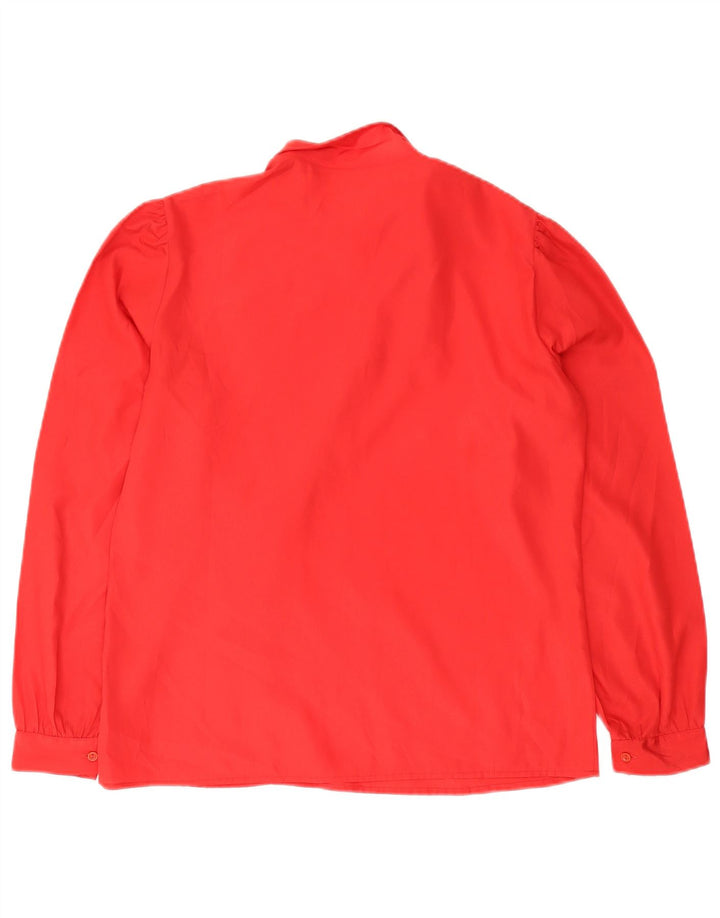 Vintage Dame Langærmet Bluse Top IT 46 Large Red