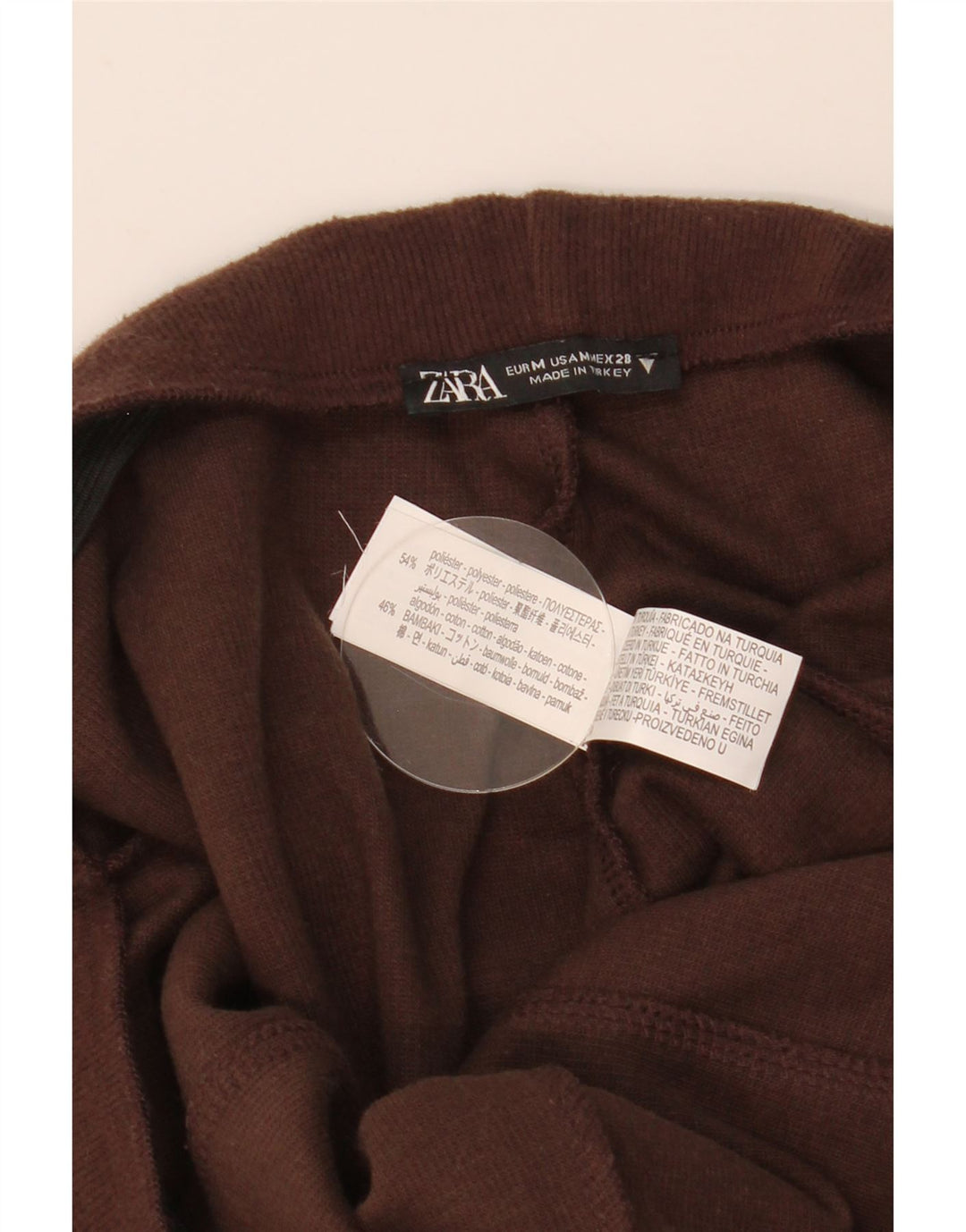 Zara striktrøjebukser til kvinder UK 14 Medium Brun Polyester