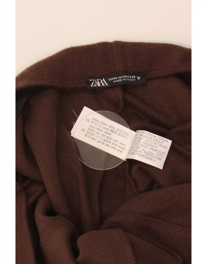 Zara striktrøjebukser til kvinder UK 14 Medium Brun Polyester