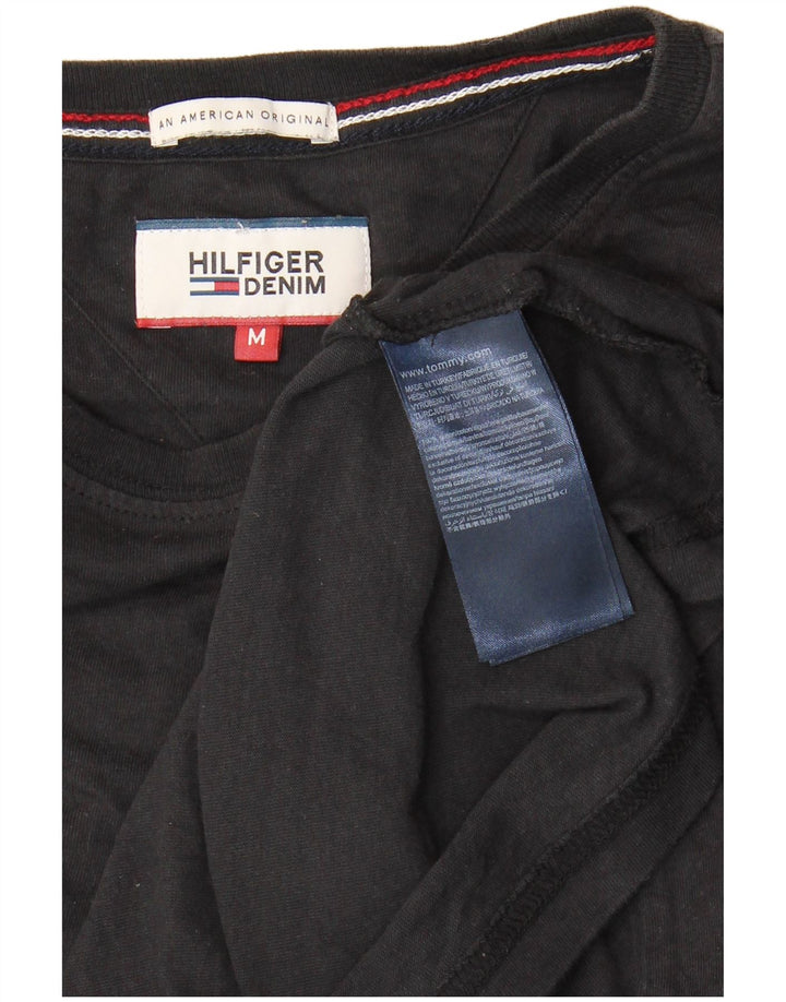 Tommy Hilfiger Herre T-Shirt Top Medium Sort Bomuld
