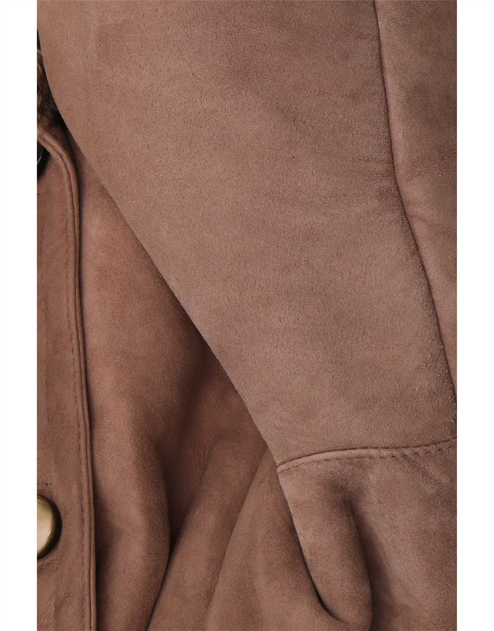 Vintage Dame Shearling Coat UK 18 XL Brun