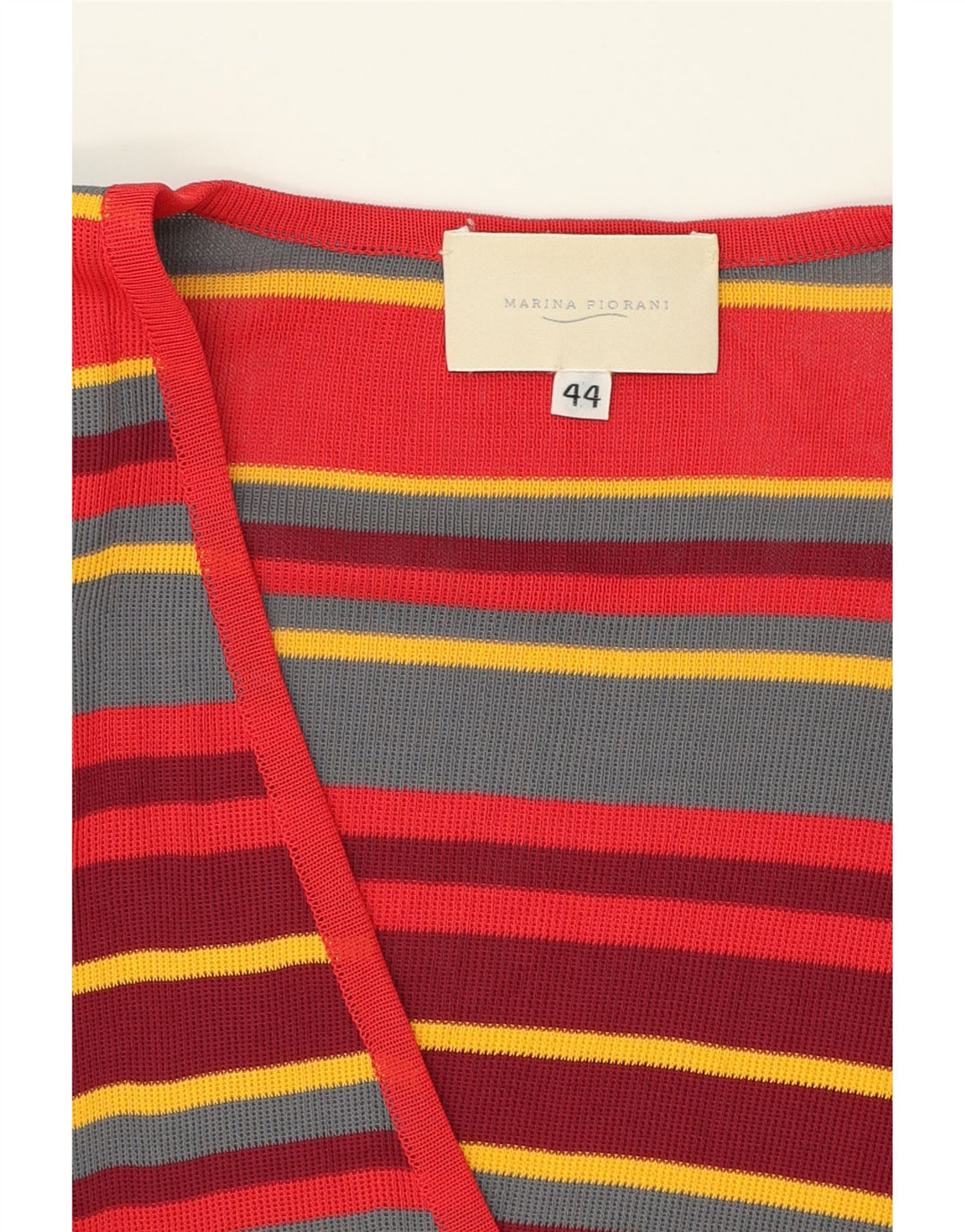 VINTAGE Womens Cardigan Sweater EU 44 XL Multicoloured Striped Viscose Vintage Vintage and Second-Hand Vintage from Messina Hembry 