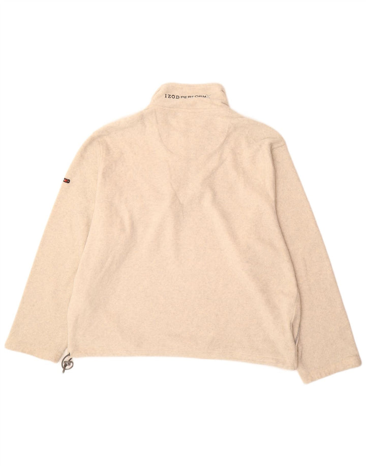 Izod Fleece Jumper med lynlås til mænd XL Beige Polyester