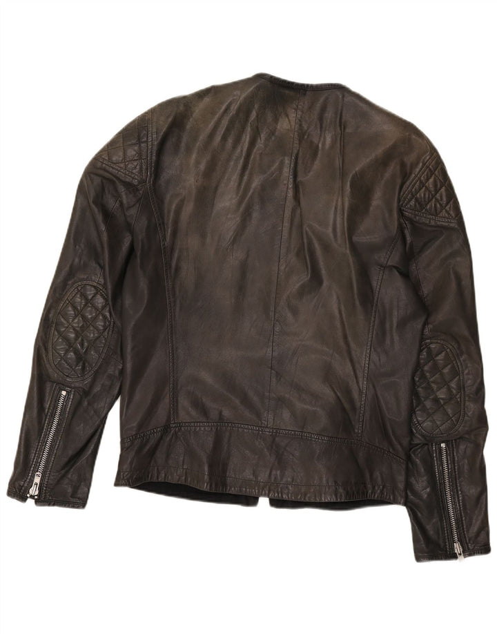 Zen Herre Læder Biker Jacket IT 52 Large Sort