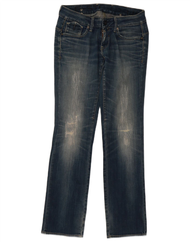 G-Star Dame Distressed Straight Jeans W28 L32 Blå Bomuld
