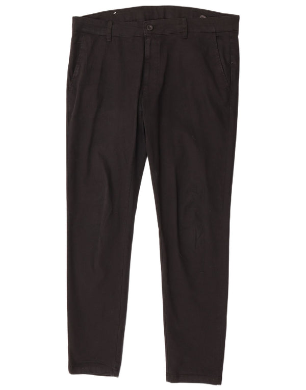 Zara Mens Slim Chino Trousers EU 44 Large W34 L32 Black Cotton