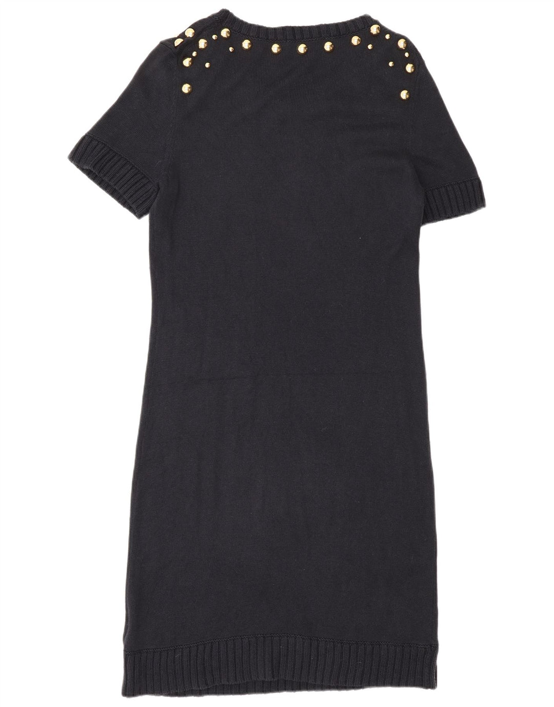 MICHAEL KORS Dame Jumper Dress UK 14 Large Navy Blue Spotted