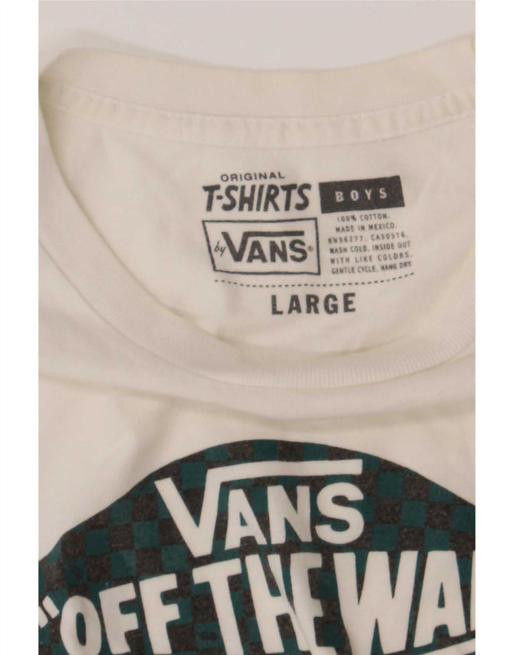 Vans Drenge Grafisk T-Shirt Top 12-13 År Stor Hvid Bomuld