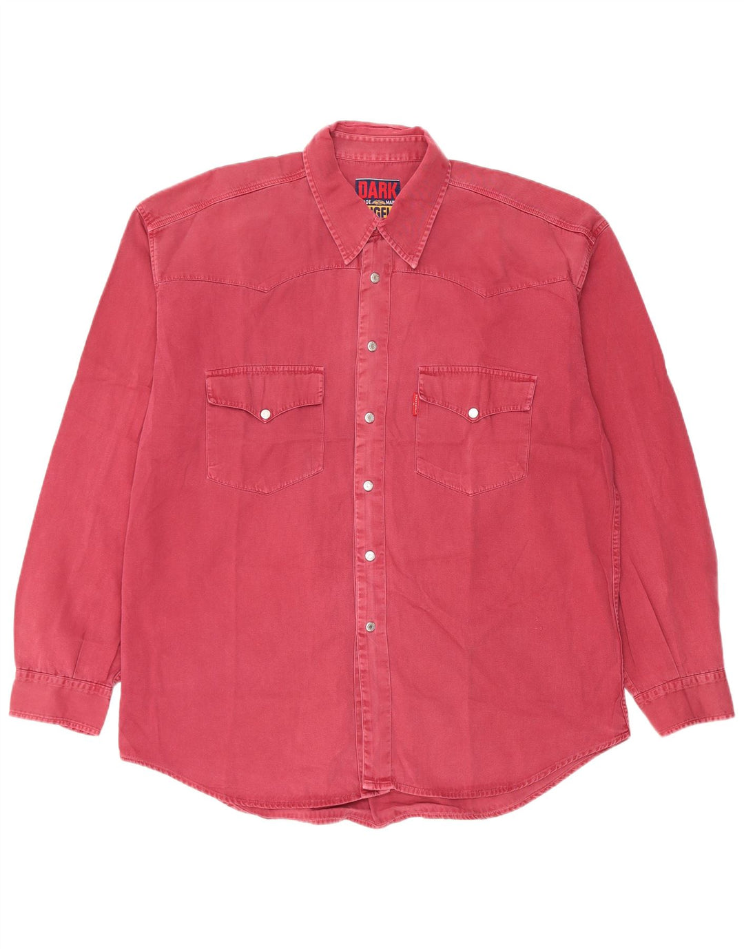 Vintage herre vestlig skjorte XL Bourgogne bomuld