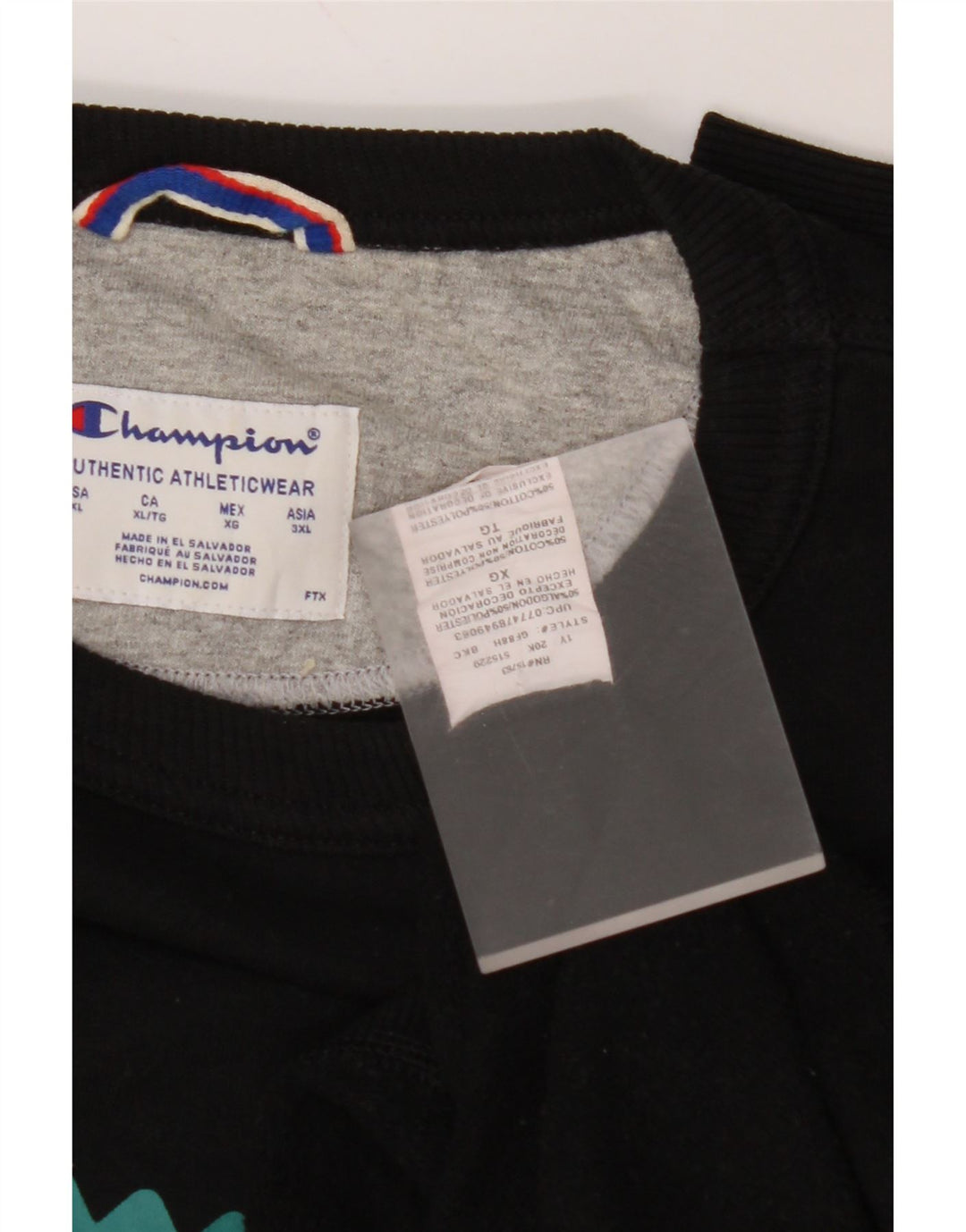CHAMPION Herre Grafisk Sweatshirt Jumper XL Sort Bomuld