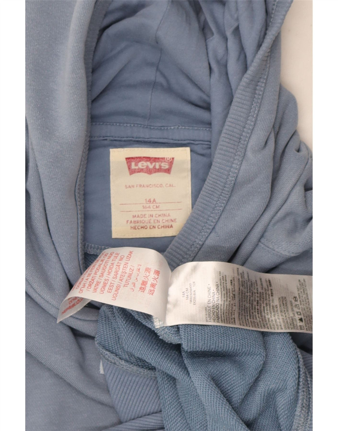 Levi's Boys Regular Fit hættetrøjetrøje 13-14 år blå bomuld