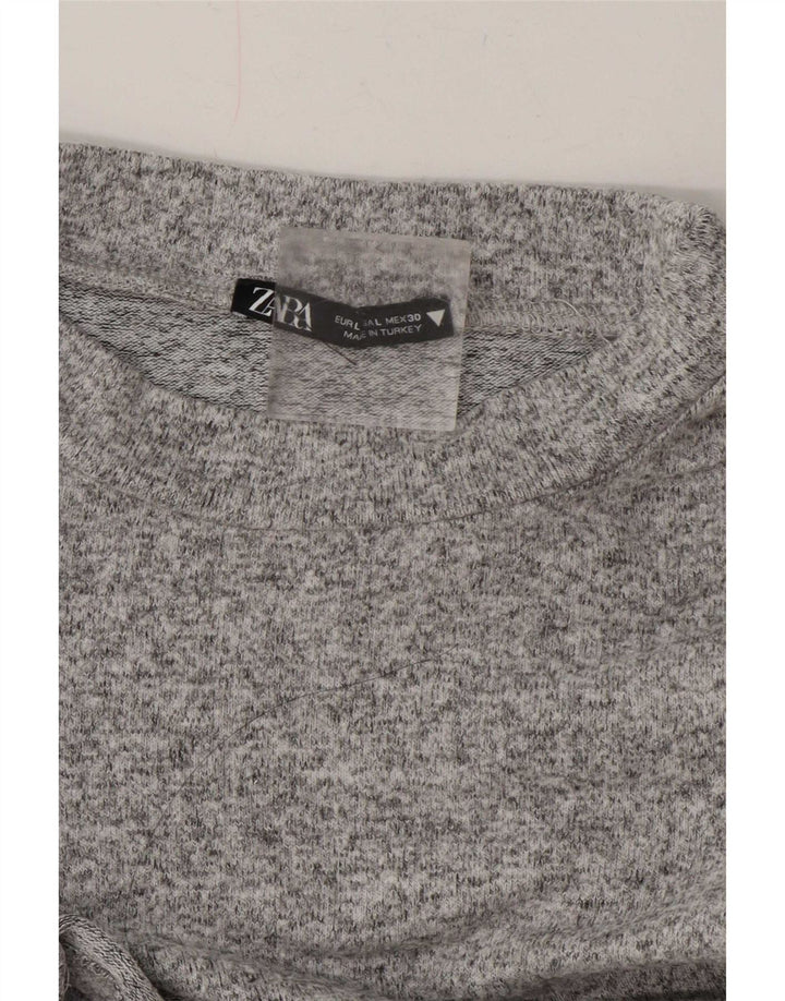 Zara Dame Top Langærmet UK 16 Large Grå Flecked