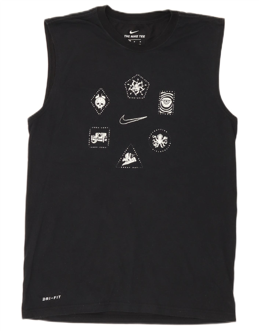 Nike Herre Dri Fit Grafisk Vest Top Medium Sort