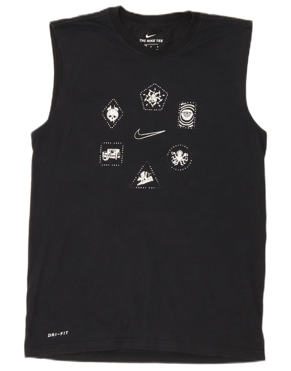 Nike Herre Dri Fit Grafisk Vest Top Medium Sort