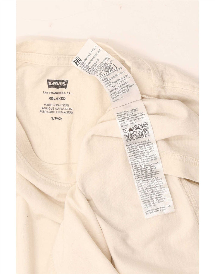 Levi's Herre Relaxed Fit Grafisk T-Shirt Top Lille hvid Bomuld